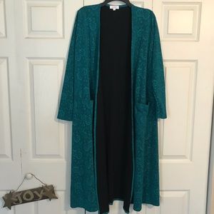 LULAROE Sarah Size Small Green Duster Cardigan